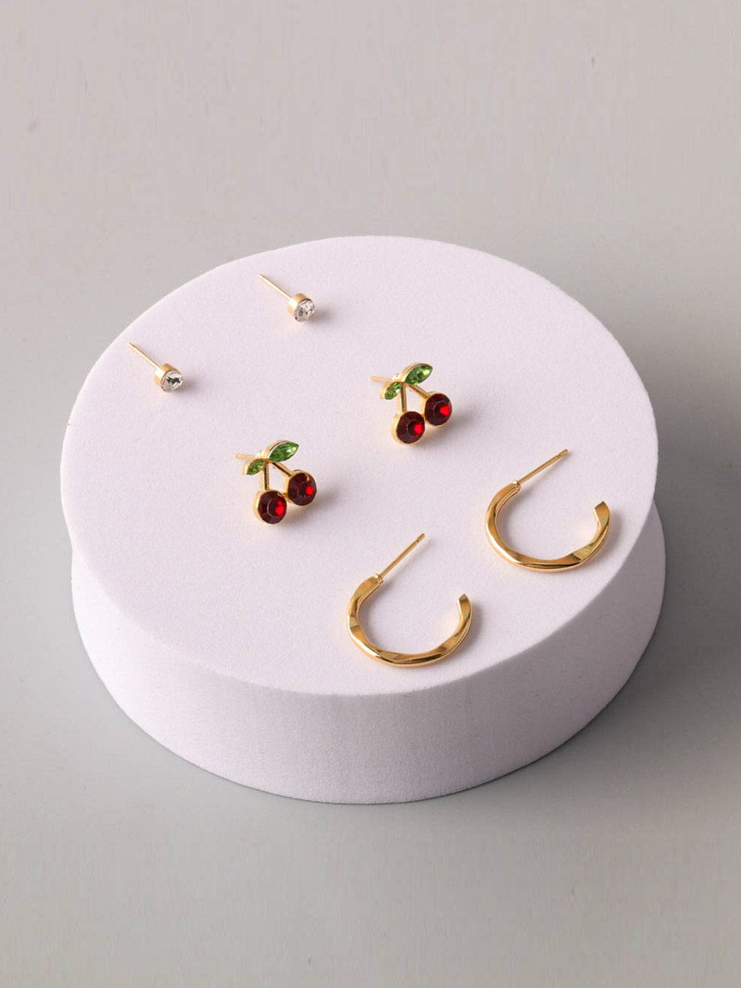 FASHION MULTI PENDANTS CHERRY EARRINGS