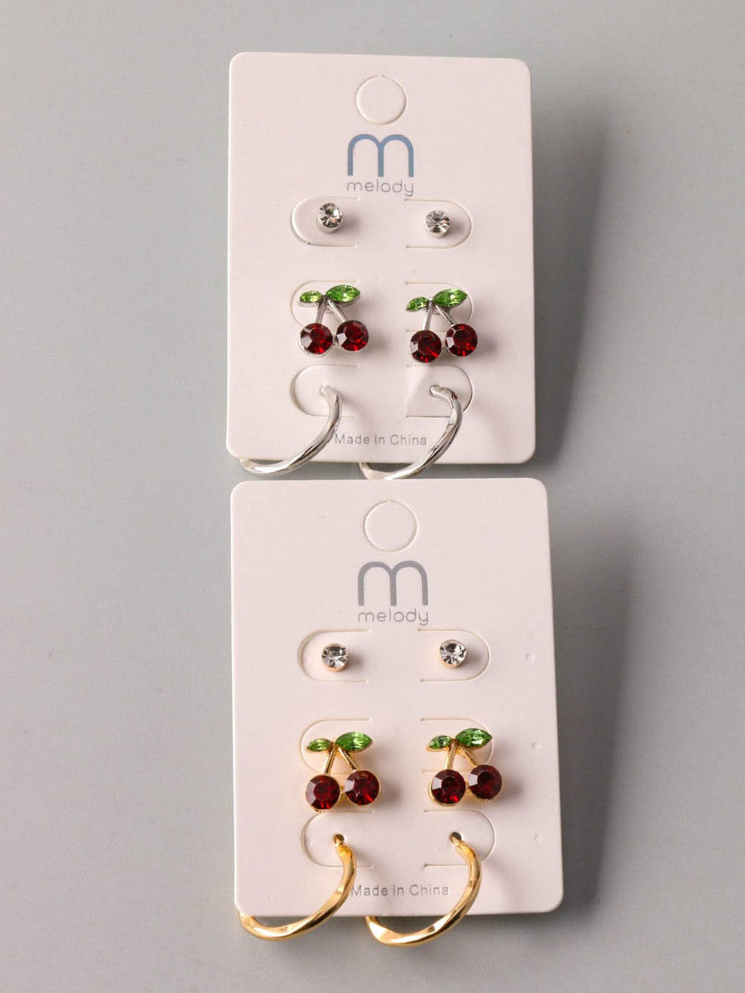 FASHION MULTI PENDANTS CHERRY EARRINGS