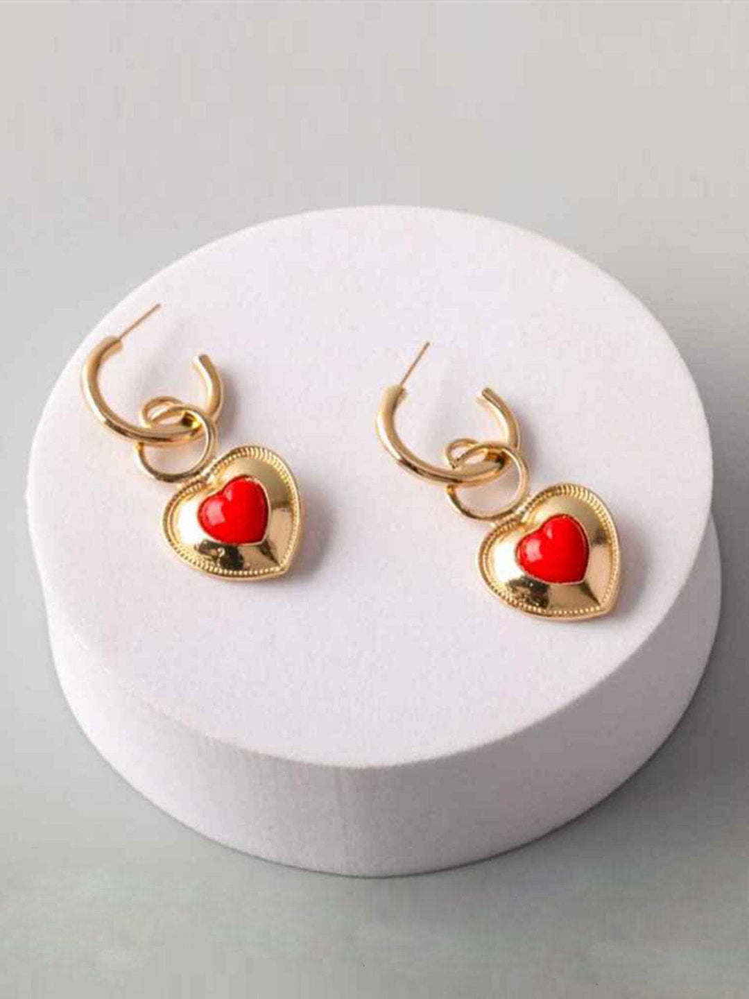 FASHION ASSORTED COLORS HEART EARRINGS