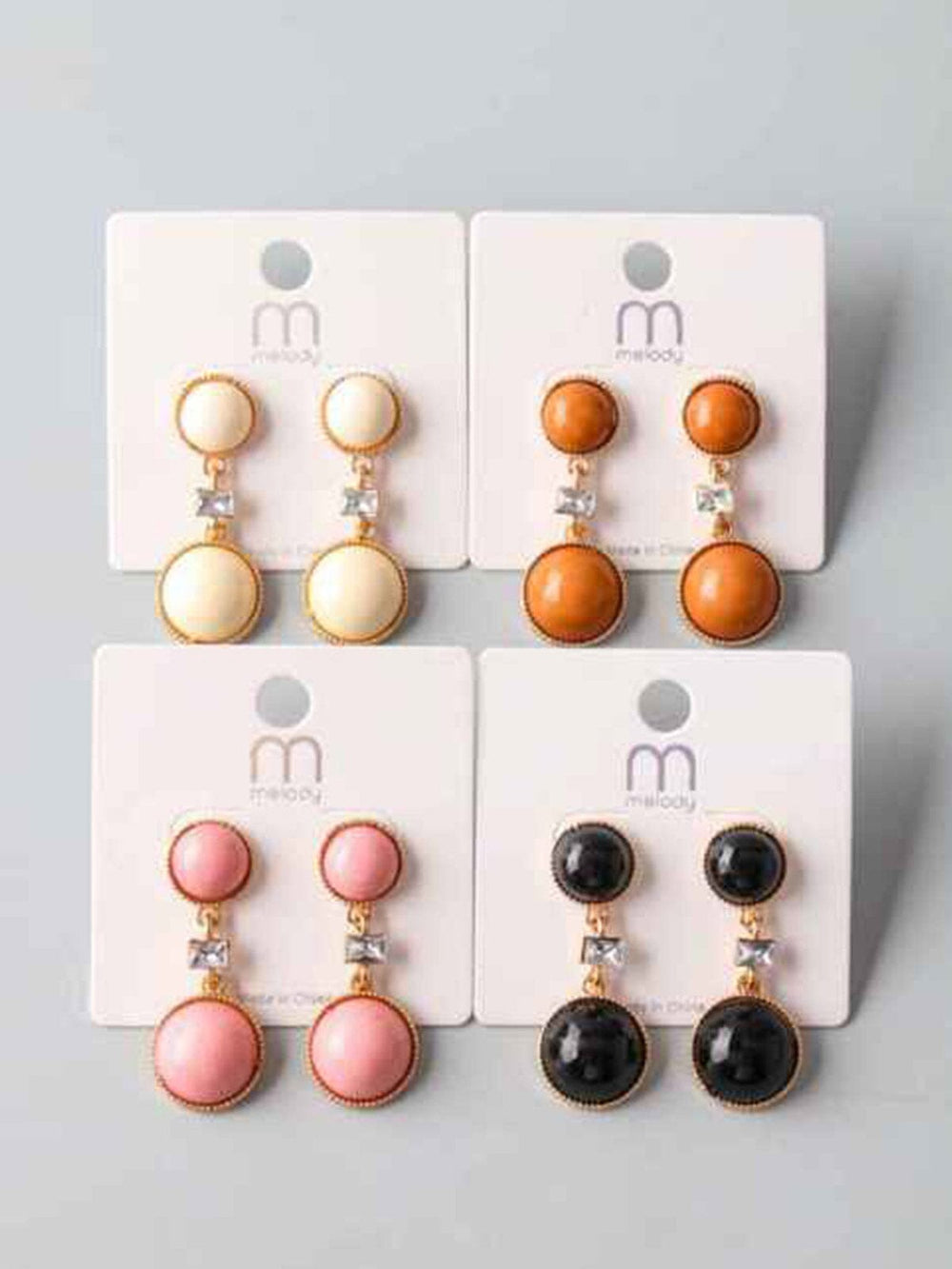 FASHION ASSORTED COLORS HANGING EARRINGS