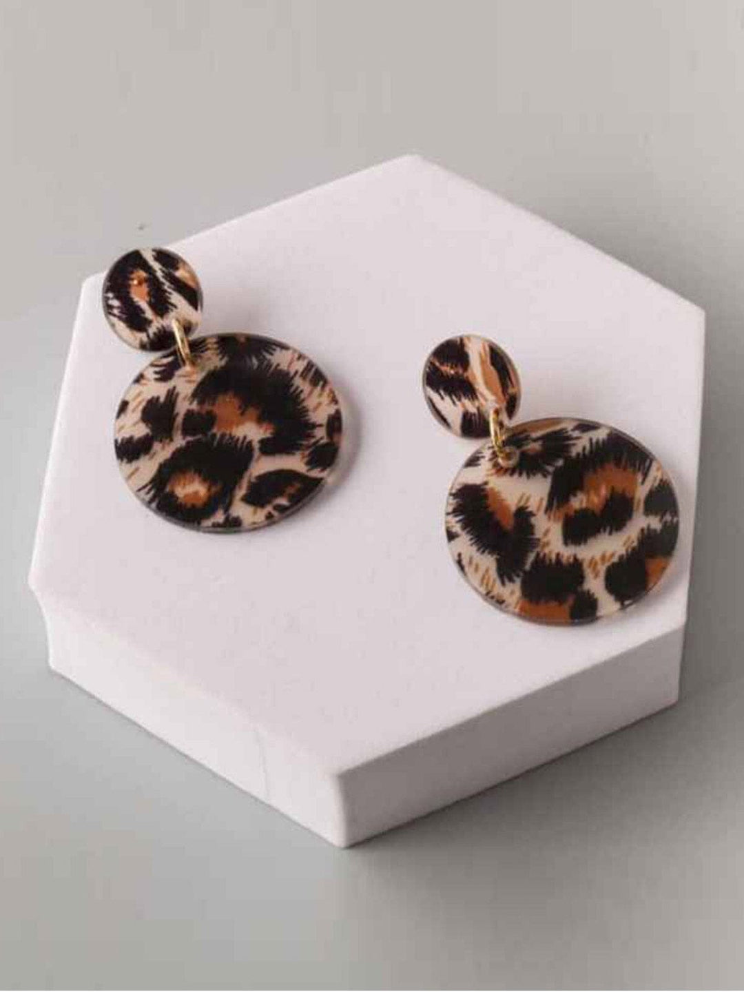 FASHION ASSORTED COLORS ANIMAL PRINT EARRINGS