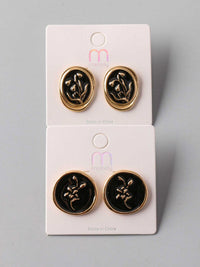 FASHION BLACK GOLD EARRINGS