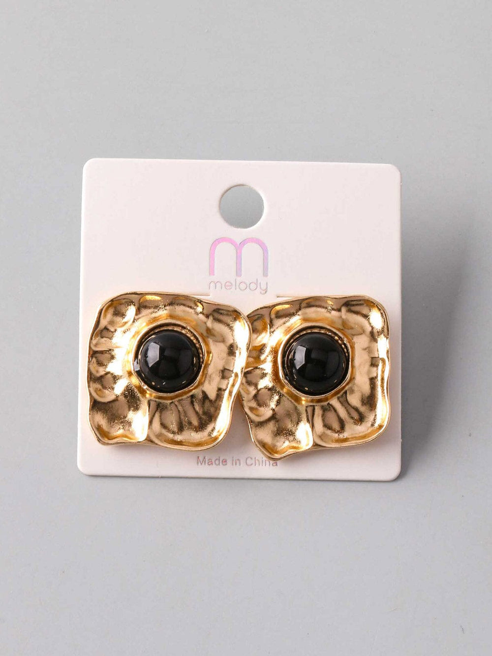 FASHION BLACK GOLD EARRINGS