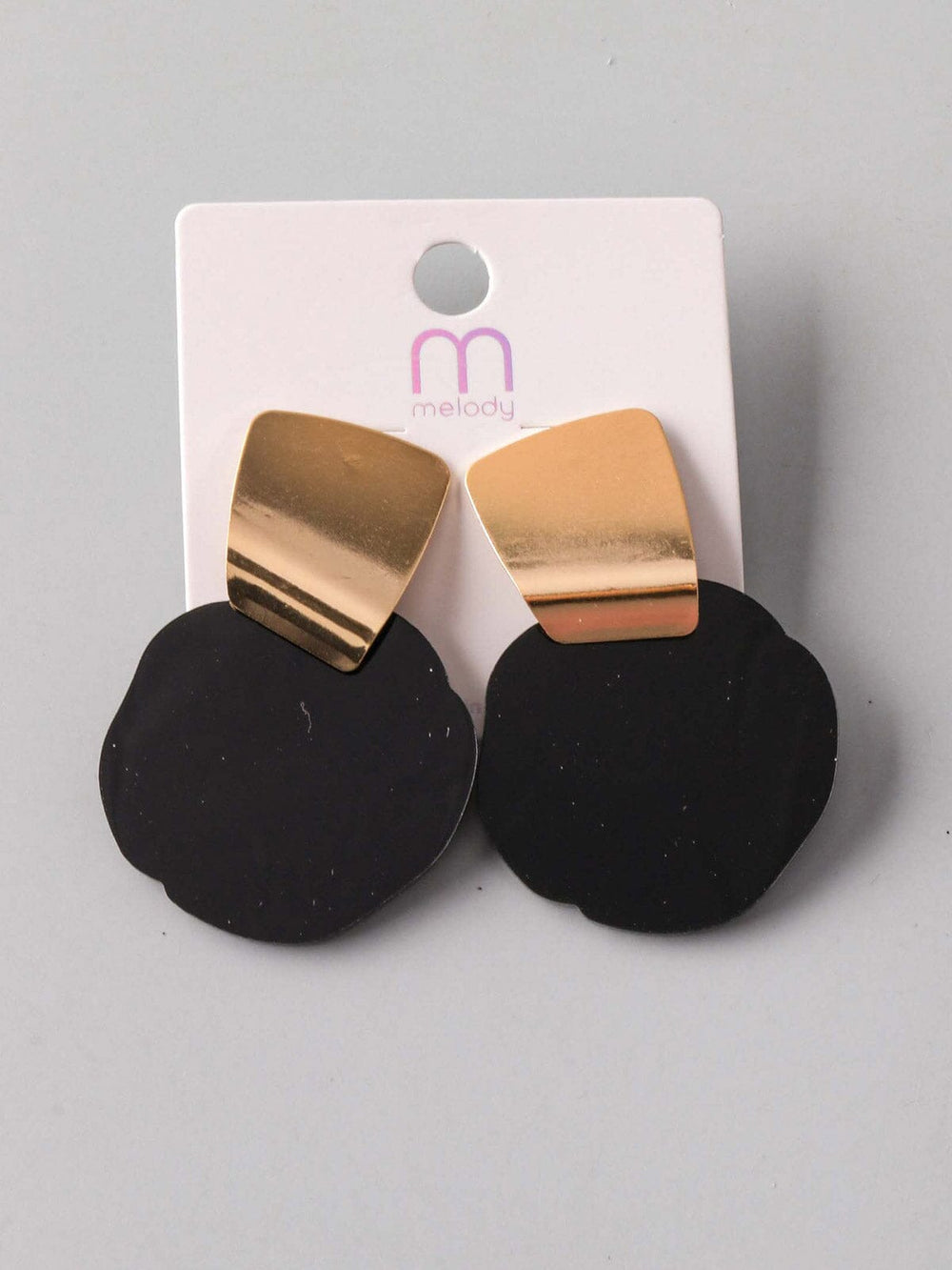 FASHION BLACK GOLD HANGING EARRINGS