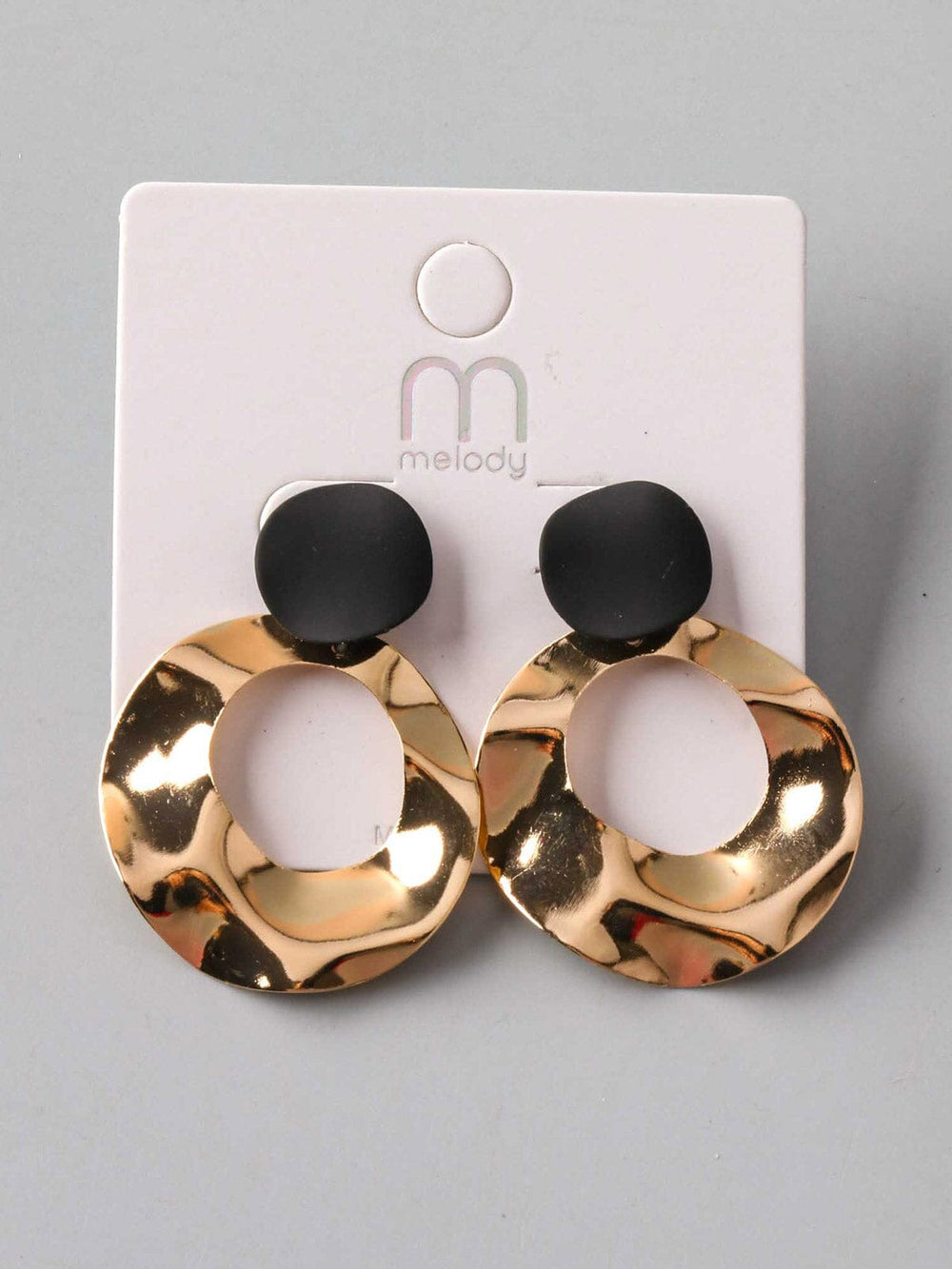 FASHION BLACK GOLD HANGING EARRINGS