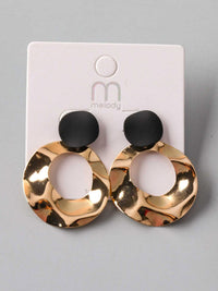 FASHION BLACK GOLD HANGING EARRINGS