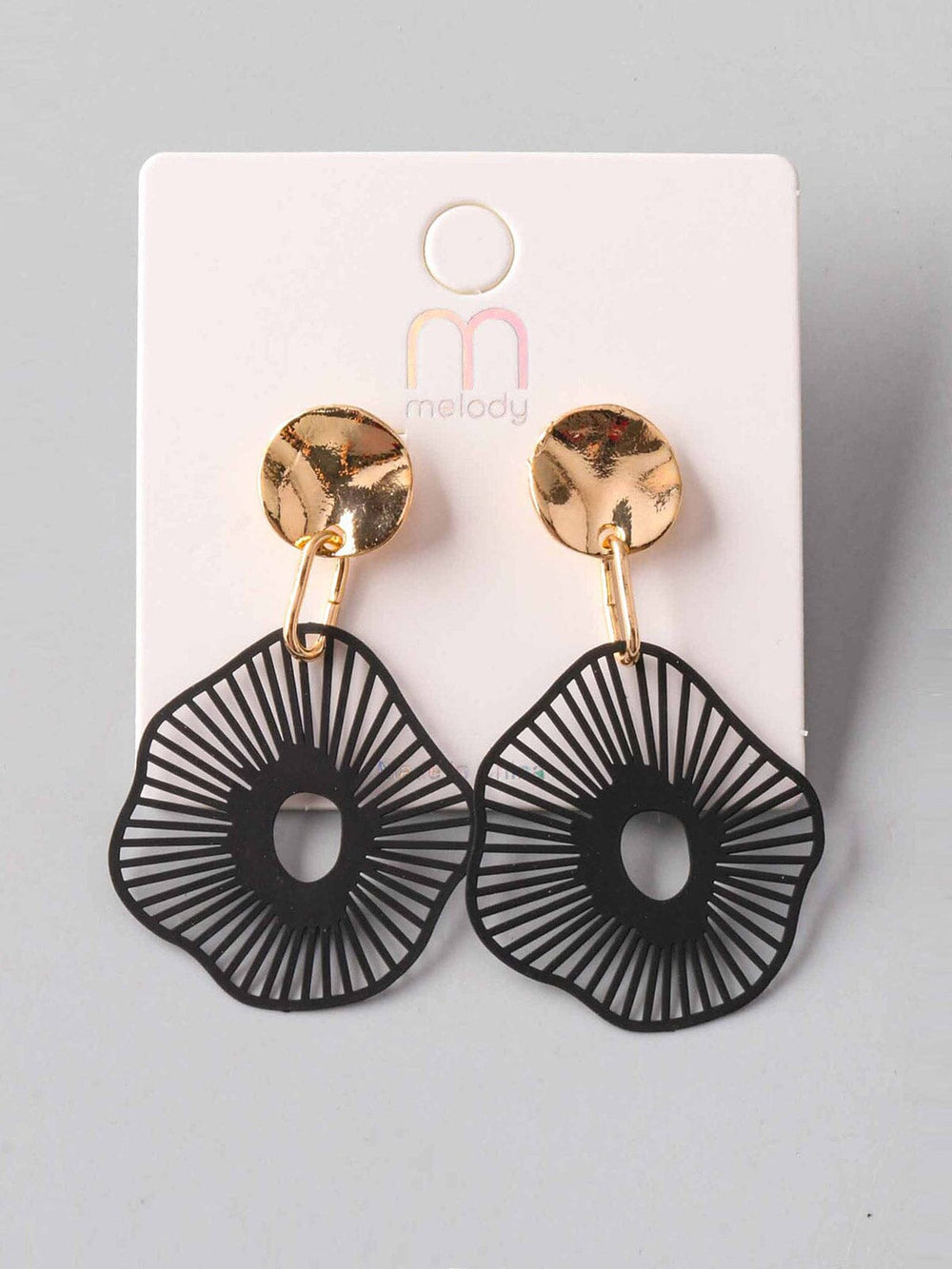 FASHION BLACK GOLD HANGING EARRINGS