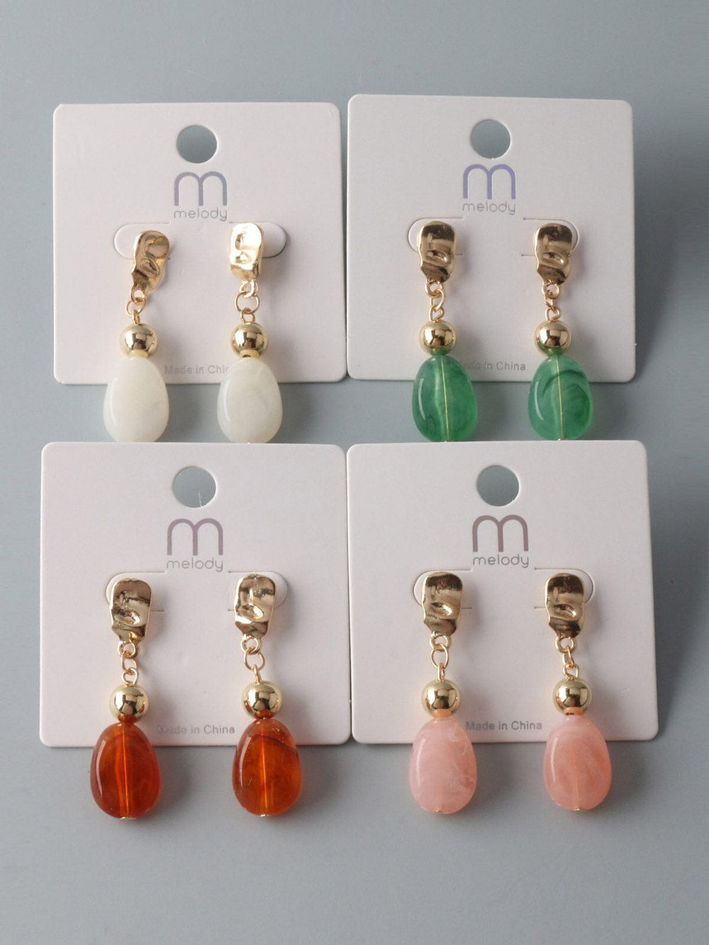 FASHION ASSORTED COLORS HANGING EARRINGS