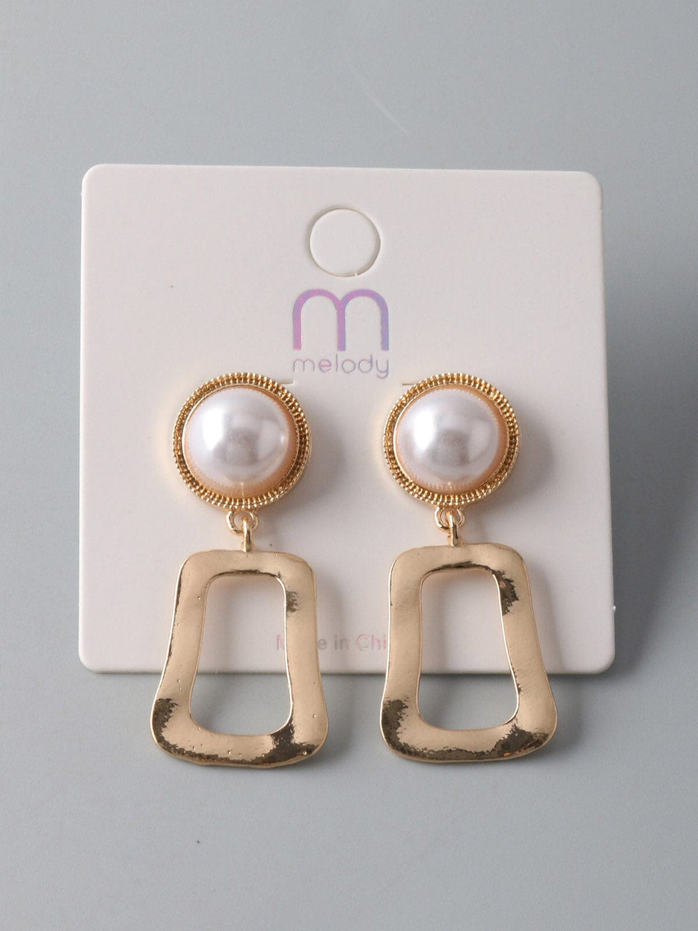 FASHION GOLD PEARL STONE EARRINGS