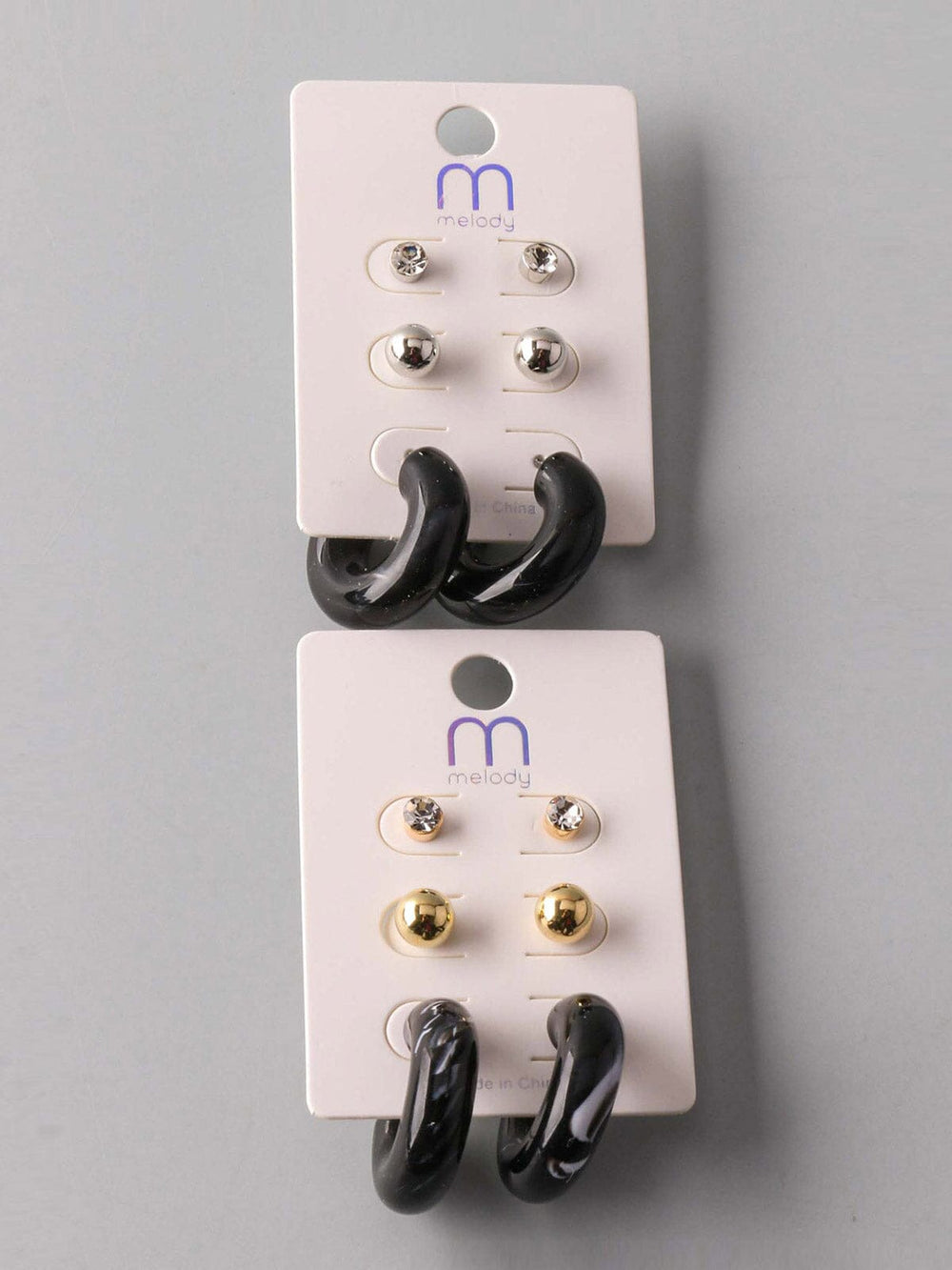 FASHION ASSORTED COLORS 3 PAIRS EARRINGS SETS
