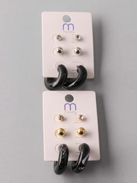 FASHION ASSORTED COLORS 3 PAIRS EARRINGS SETS