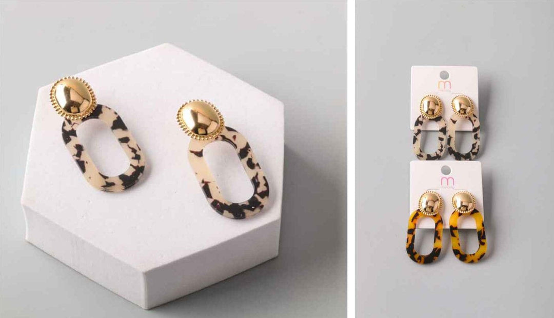 FASHION ASSORTED COLORS ANIMAL PRINT EARRINGS