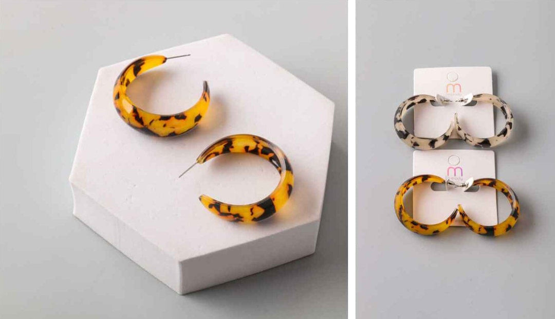 FASHION ASSORTED COLORS ANIMAL PRINT EARRINGS