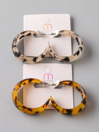 FASHION ASSORTED COLORS ANIMAL PRINT EARRINGS