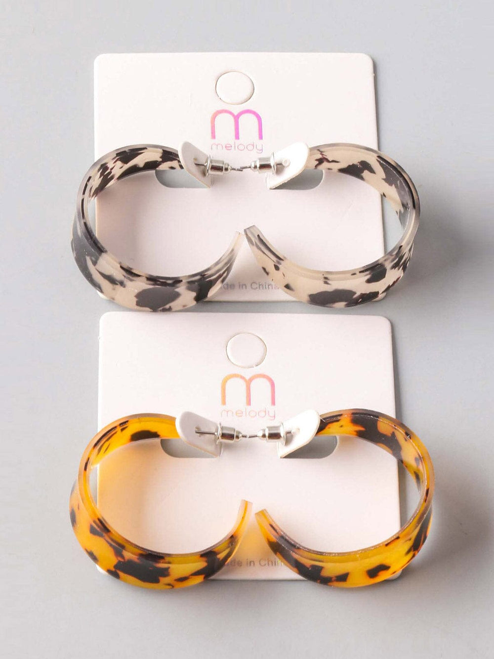 FASHION ASSORTED COLORS ANIMAL PRINT EARRINGS