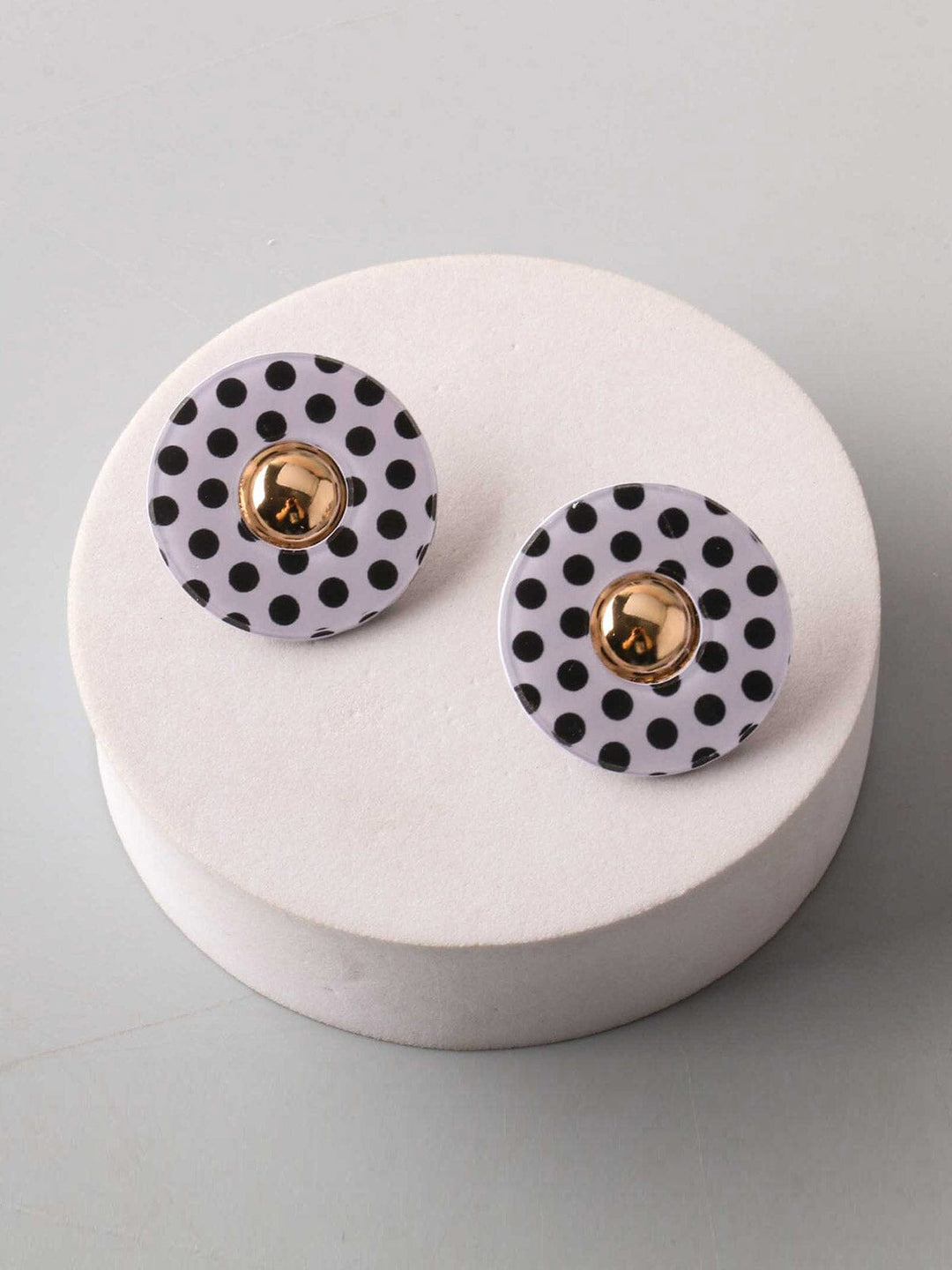 FASHION ASSORTED BLACK & WHITE POLKA DOTS EARRINGS