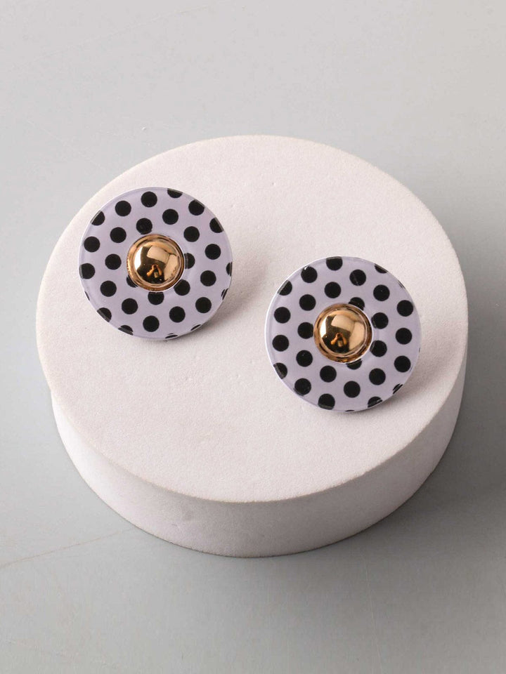 FASHION ASSORTED BLACK & WHITE POLKA DOTS EARRINGS