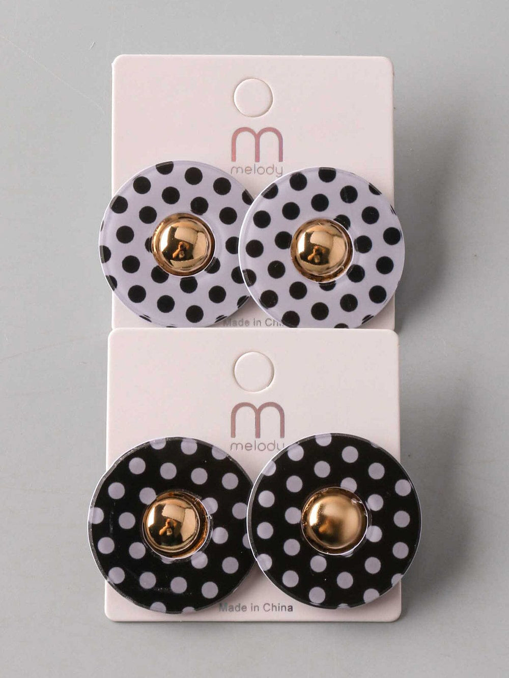 FASHION ASSORTED BLACK & WHITE POLKA DOTS EARRINGS
