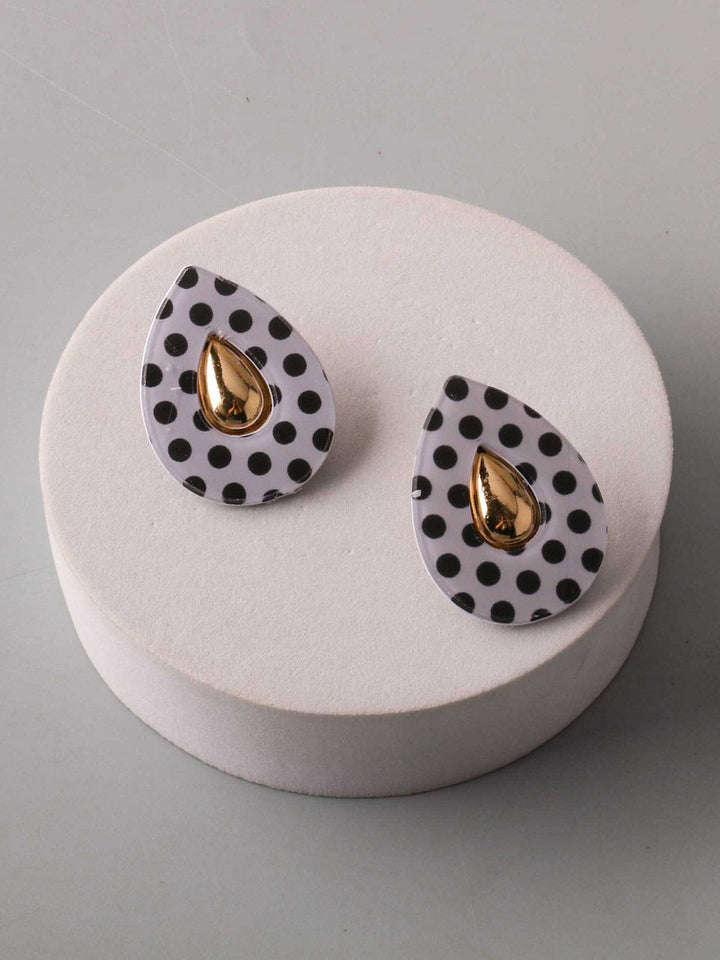 FASHION ASSORTED BLACK & WHITE POLKA DOTS EARRINGS