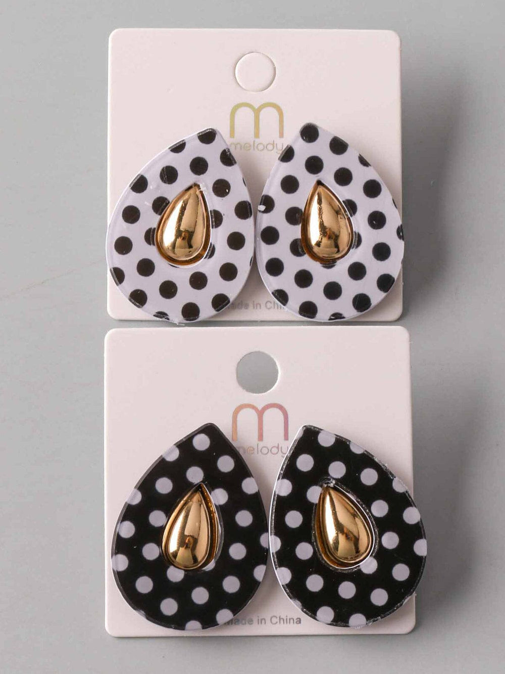 FASHION ASSORTED BLACK & WHITE POLKA DOTS EARRINGS