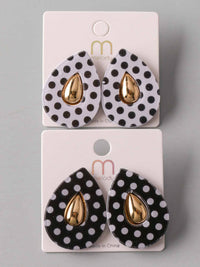 FASHION ASSORTED BLACK & WHITE POLKA DOTS EARRINGS
