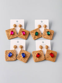 FASHION ASSORTED COLORS STONES EARRINGS