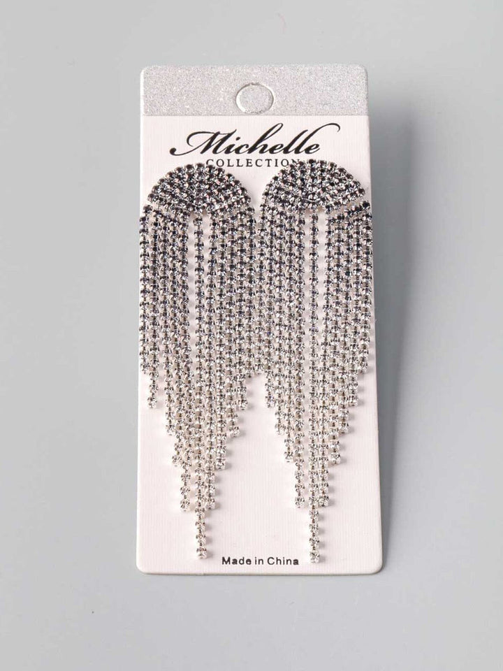 WOMEN'S SILVER STONE EARRINGS