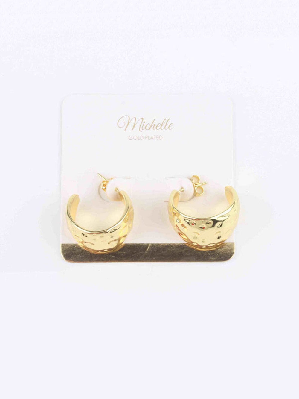 WOMEN'S GOLD HALF HOOPS EARRINGS