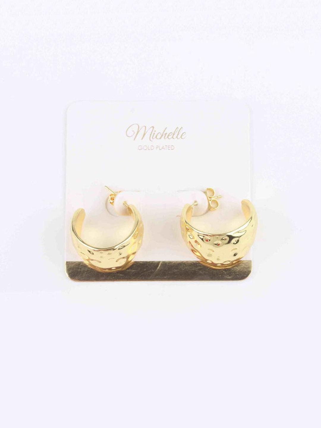 WOMEN'S GOLD HALF HOOPS EARRINGS