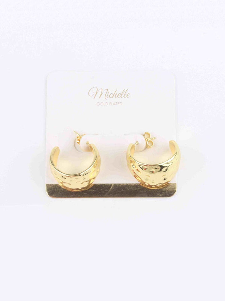 WOMEN'S GOLD HALF HOOPS EARRINGS