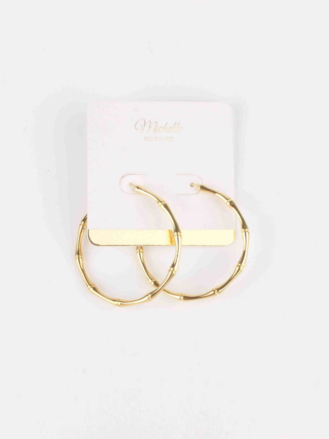 WOMEN'S GOLD BAMBOO HOOPS EARRINGS