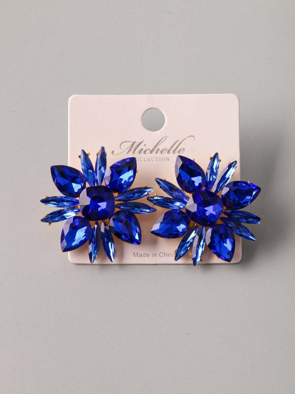 WOMEN'S GOLD & BLUE STONES EARRINGS