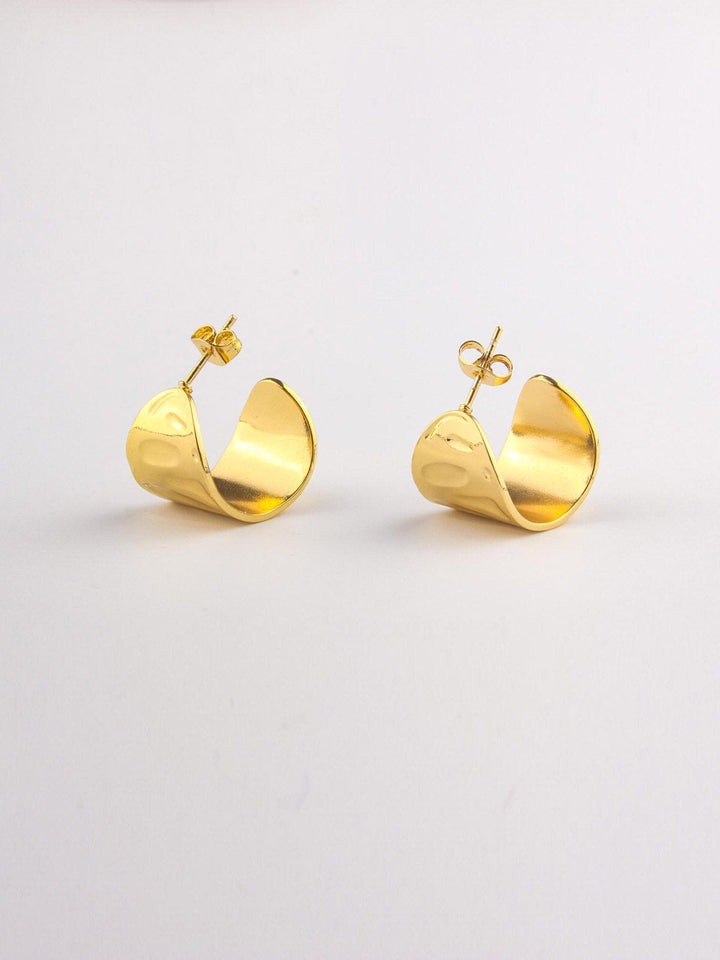 WOMEN'S STAINLESS STELL HALF HOOP EARRINGS