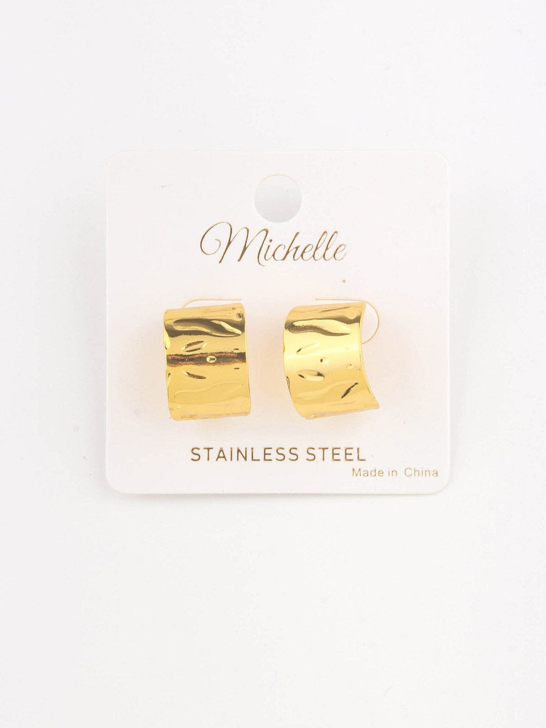 WOMEN'S STAINLESS STELL HALF HOOP EARRINGS