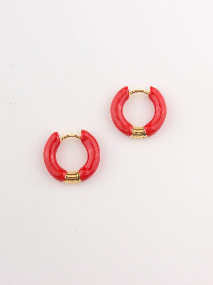 WOMEN'S STAINLESS STELL SMALL HOOPS EARRINGS