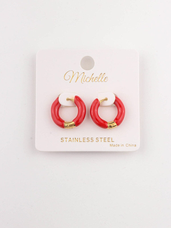 WOMEN'S STAINLESS STELL SMALL HOOPS EARRINGS
