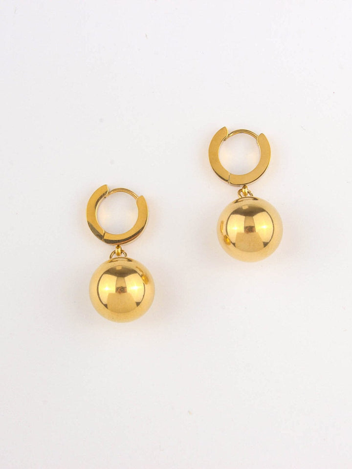 WOMEN'S STAINLESS STELL HOOPS & BALL EARRINGS