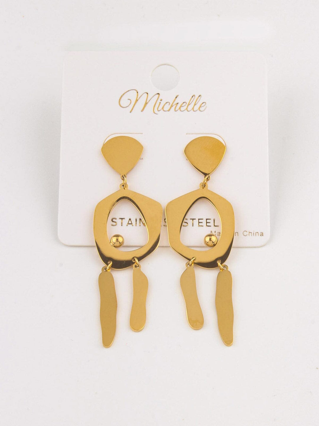 FASHION STAINLESS STEEL HANGING EARRINGS