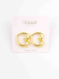WOMEN'S GOLD PLEATED EARRINGS