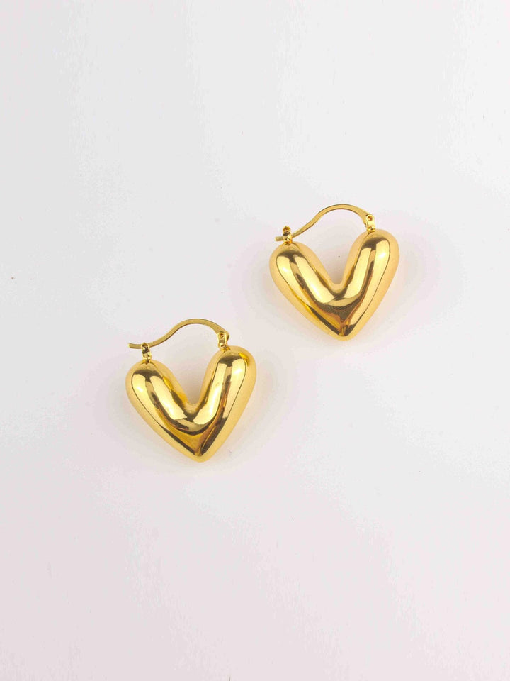 WOMEN'S GOLD PLATED HEART EARRINGS