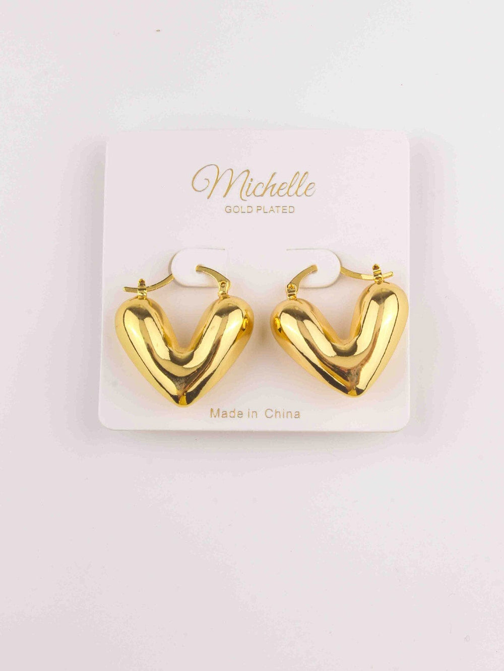 WOMEN'S GOLD PLATED HEART EARRINGS