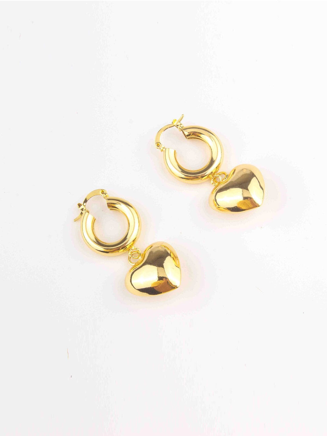 WOMEN'S GOLD PLATED HEART EARRINGS