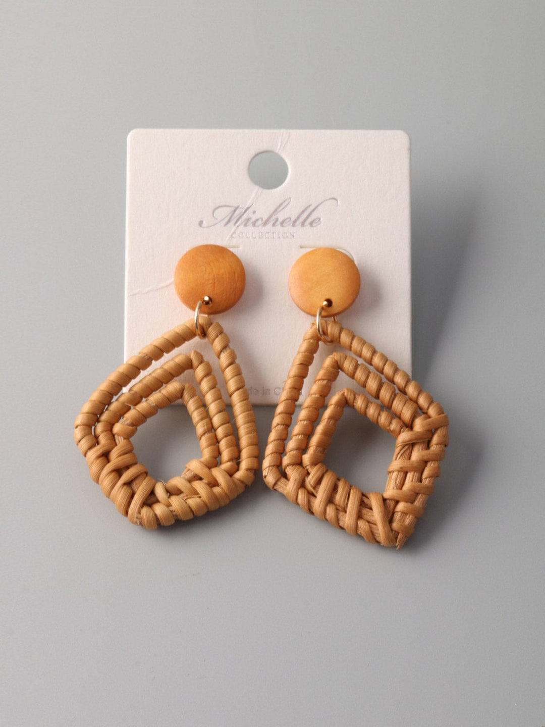FASHION BASKET WEAVE DROP EARRINGS