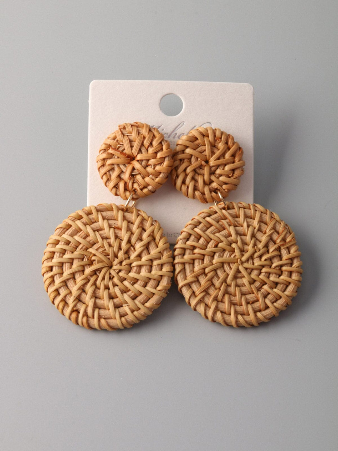 FASHION BASKET WEAVE DROP EARRINGS