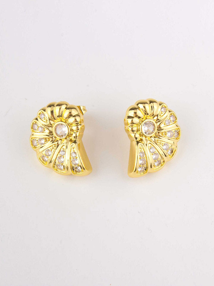 FASHION GOLD PLATED SEA SHELL EARRINGS