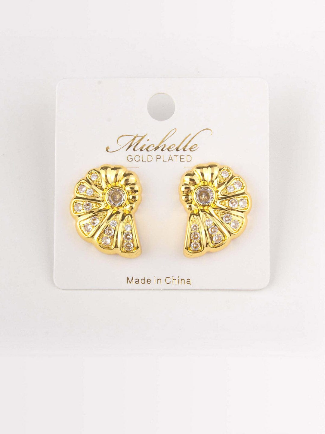 FASHION GOLD PLATED SEA SHELL EARRINGS