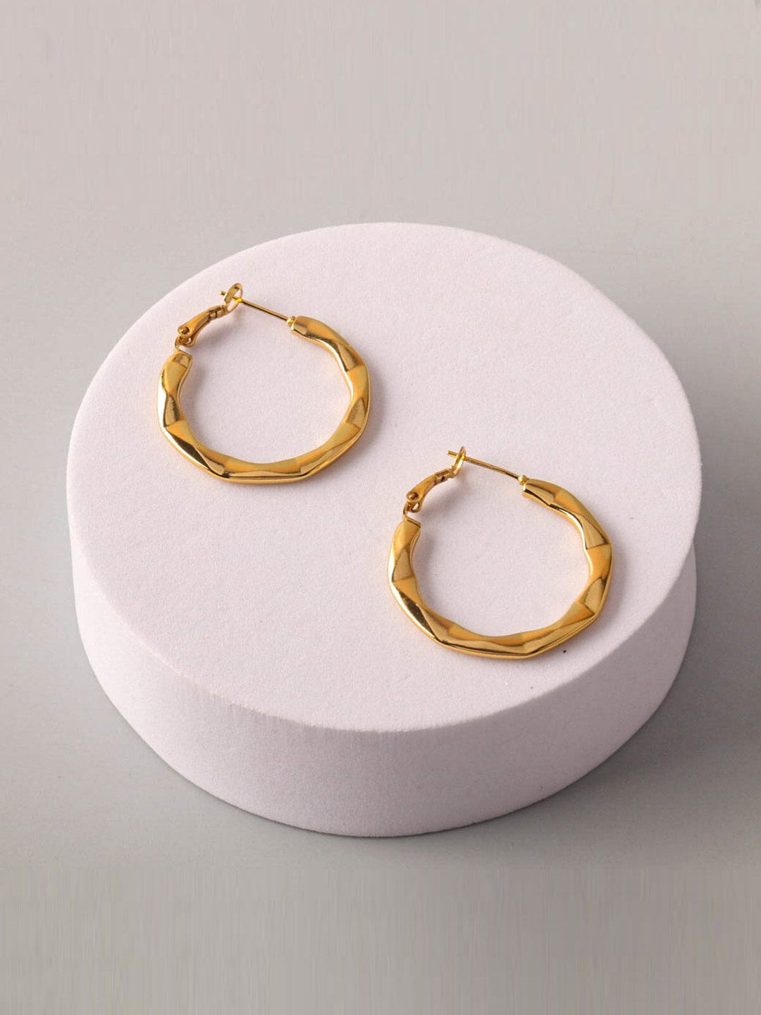 FASHION STAINLESS STEEL HOOPS EARRINGS