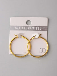 FASHION GOLD STAINLESS STEEL HOOPS EARRINGS