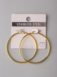 FASHION GOLD STAINLESS STEEL HOOPS EARRINGS