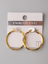 FASHION GOLD STAINLESS STEEL HOOPS EARRINGS